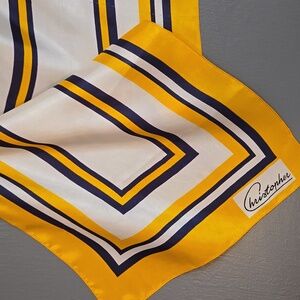 Yellow, White, and Navy Long Scarf